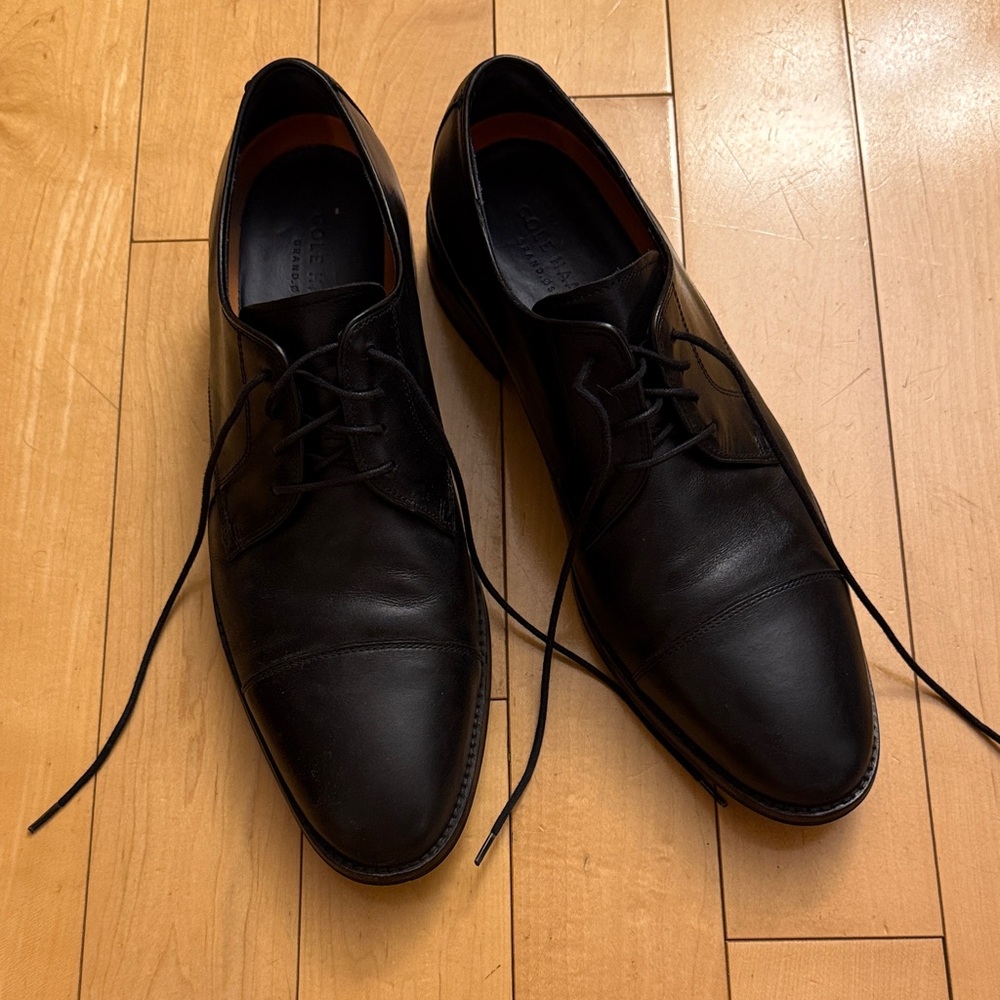 Cole Haan Black Leather Oxfords